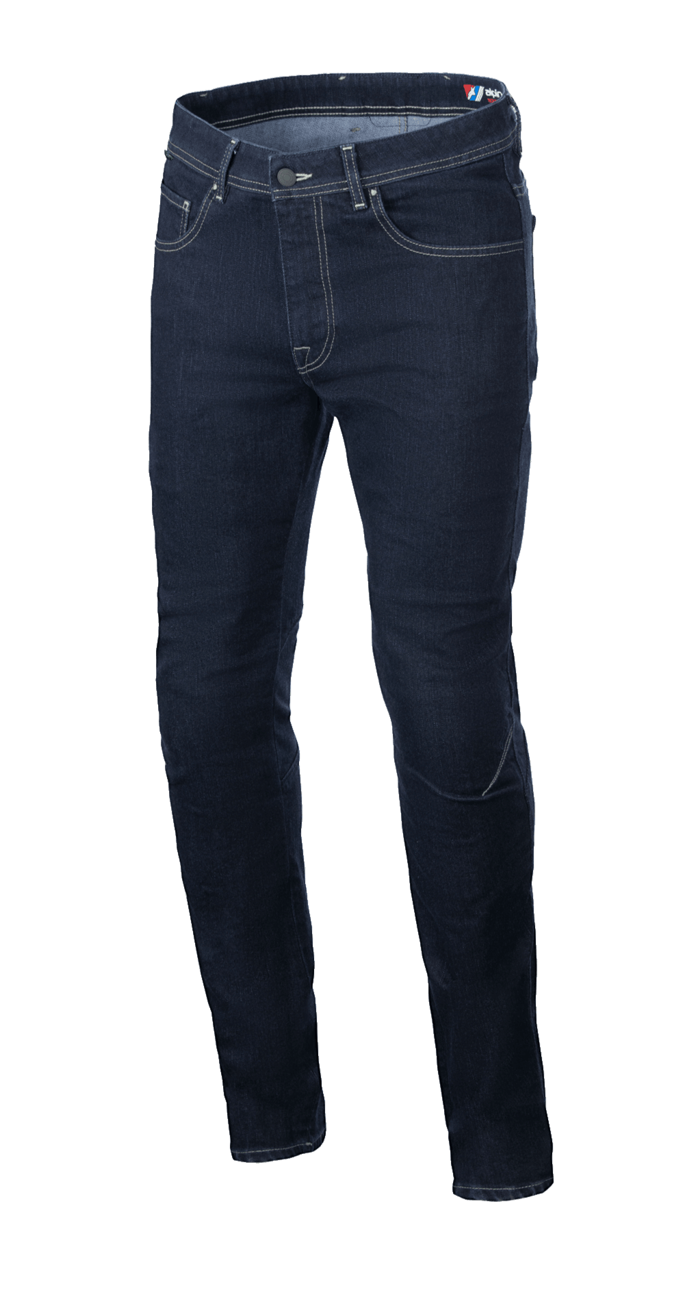 Alpinestars Radium V2 Denim broek, motorjeans, Rinse Blue, regular tapered fit, klassiek vijf-pocket ontwerp, lichte contraststiksels, duurzame stretch Cordura denim constructie