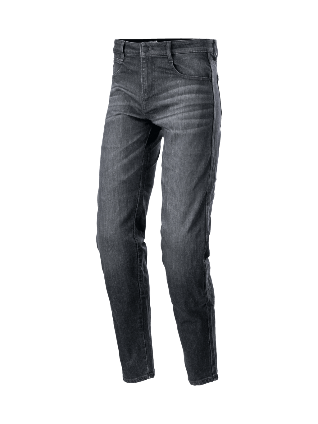 Alpinestars Pantalon Denim Sektor Coupe Standard, pantalon de moto pour homme, noir lavé, denim extensible avec protections de genoux Nucleon Plus et renforts en aramide