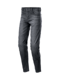 Alpinestars Pantalon Denim Sektor Coupe Standard, pantalon de moto pour homme, noir lavé, denim extensible avec protections de genoux Nucleon Plus et renforts en aramide