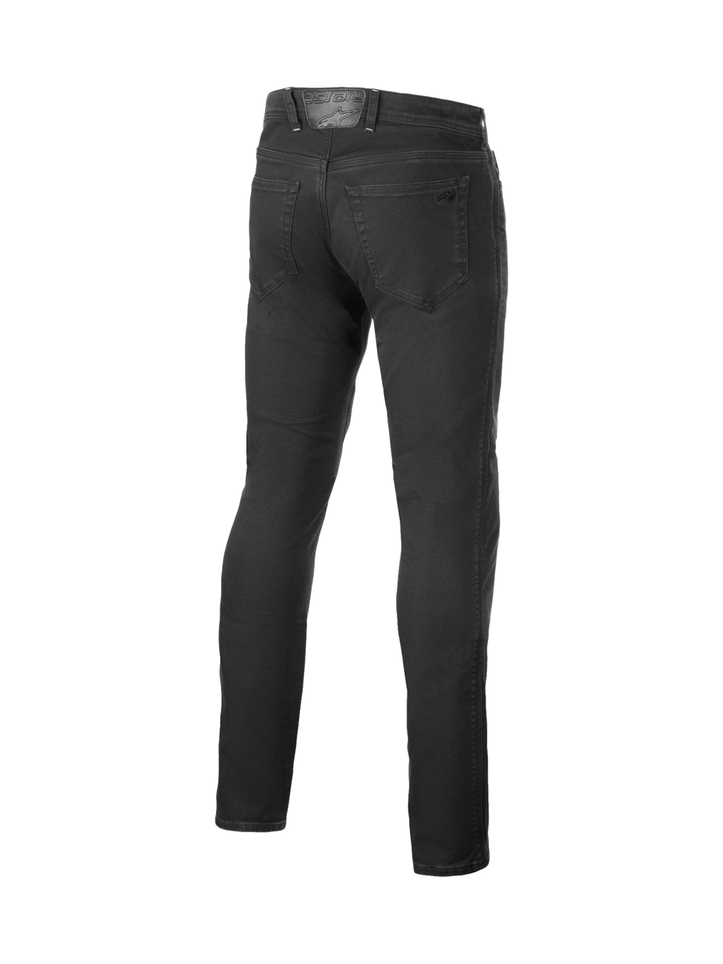 Alpinestars Copper V3 Denim Broek, urban herenmotorjeans met rechte pijpen, zwart, stretch denim, achteraanzicht.