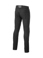 Alpinestars Copper V3 Denim Broek, urban herenmotorjeans met rechte pijpen, zwart, stretch denim, achteraanzicht.