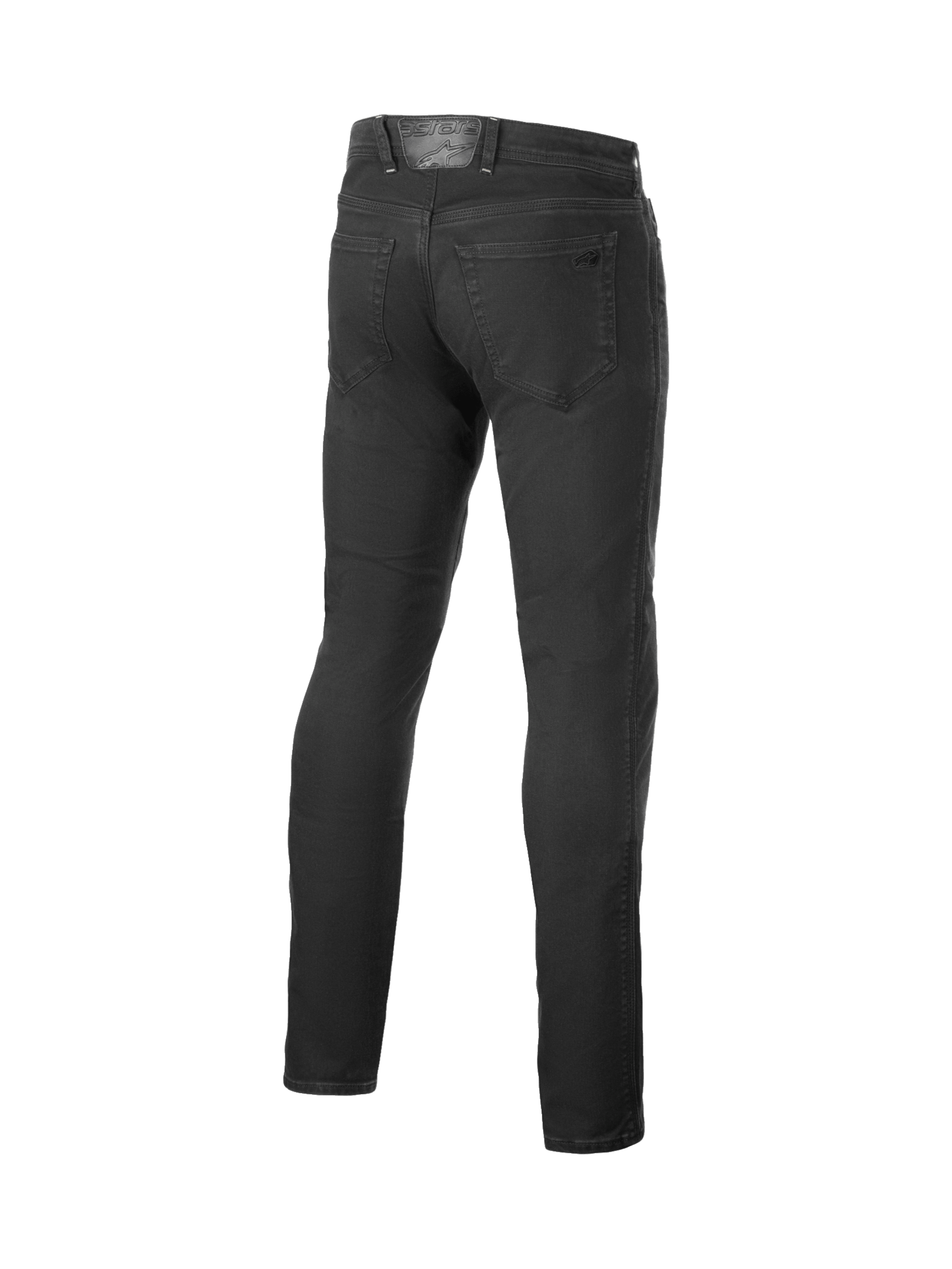 Alpinestars Copper V3 Denim Broek, urban herenmotorjeans met rechte pijpen, zwart, stretch denim, achteraanzicht.