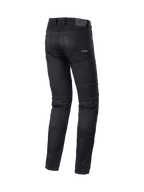 Alpinestars Cerium Tech Stretch, pantalon de moto pour homme, noir, denim à coupe ajustée, certifié CE, vue de dos