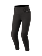 Alpinestars Banshee Damen-Leggings, Urban Motorradhose, Schwarz, mit CE-zertifiziertem Knieschutz und Akkordeon-Stretcheinsätzen
