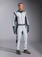 Alpinestars GP Pro Comp V2 FIA, combinaison de course pour homme, grise et bleue, en aramide, certifiée FIA pour le sport automobile