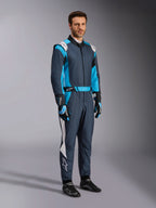 Alpinestars GP Pro Comp V2, combinaison de course auto professionnelle pour homme, asphalte et cyan, certifiée FIA.