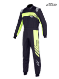 Alpinestars KMX-9 V3 Graphic 3 Jugend-Anzug, Karting-Anzug in Schwarz und Gelb Fluo, FIA-zertifizierter Rennanzug mit zweilagiger Konstruktion und Formel-1-inspirierten Epauletten