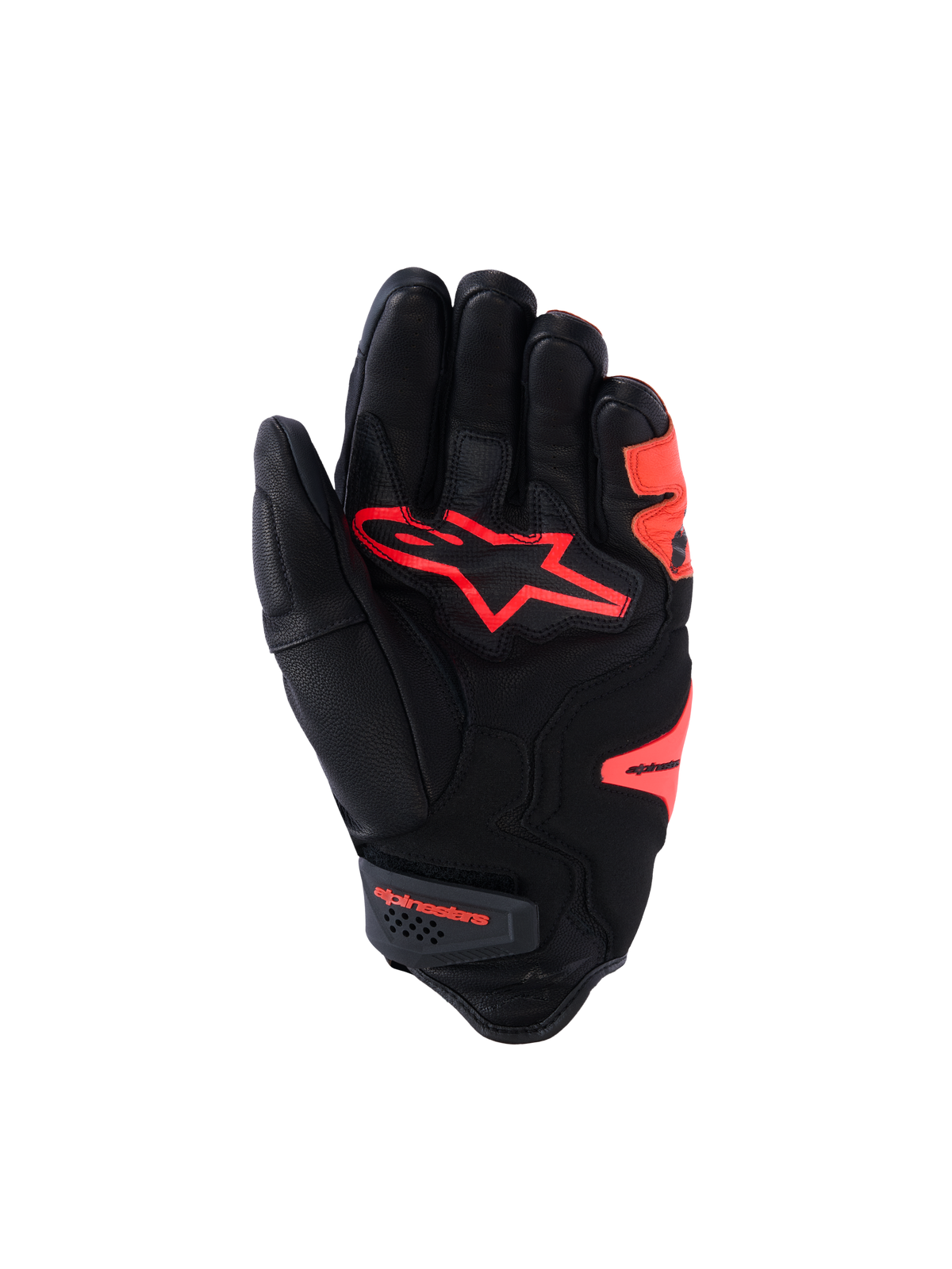 Alpinestars SP-R Tech, gants racing de moto pour homme à manchette courte, noirs et rouges, en cuir de chèvre, avec protection des articulations et paume renforcée