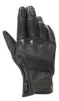 Alpinestars Rayburn V2 leren handschoenen, zwart, urban motorhandschoenen met geperforeerde lederen constructie, geribbelde accordeon-inzetstukken op de vingers en handrug, ritssluiting aan de zijkant en een op erfgoed geïnspireerde styling.