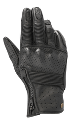Alpinestars Rayburn V2 leren handschoenen, zwart, urban motorhandschoenen met geperforeerde lederen constructie, geribbelde accordeon-inzetstukken op de vingers en handrug, ritssluiting aan de zijkant en een op erfgoed geïnspireerde styling.