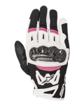 Alpinestars Stella SMX-2 Air Carbon V2 Handschuhe, Damen-Motorrad-Rennsport-Handschuhe, Schwarz, Weiß und Fuchsia, mit Carbon-Knöchelschutz, 3D-Mesh-Belüftung und Alpinestars-Logo, sportliches Kurzmanschetten-Design
