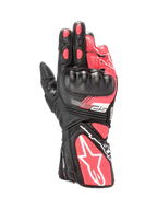 Alpinestars Stella SP-8 V3 Handschuhe, Damen-Motorradhandschuhe, Schwarz, Diva Rosa, Weiß, Leder, Hartschalen-Knöchelschutz