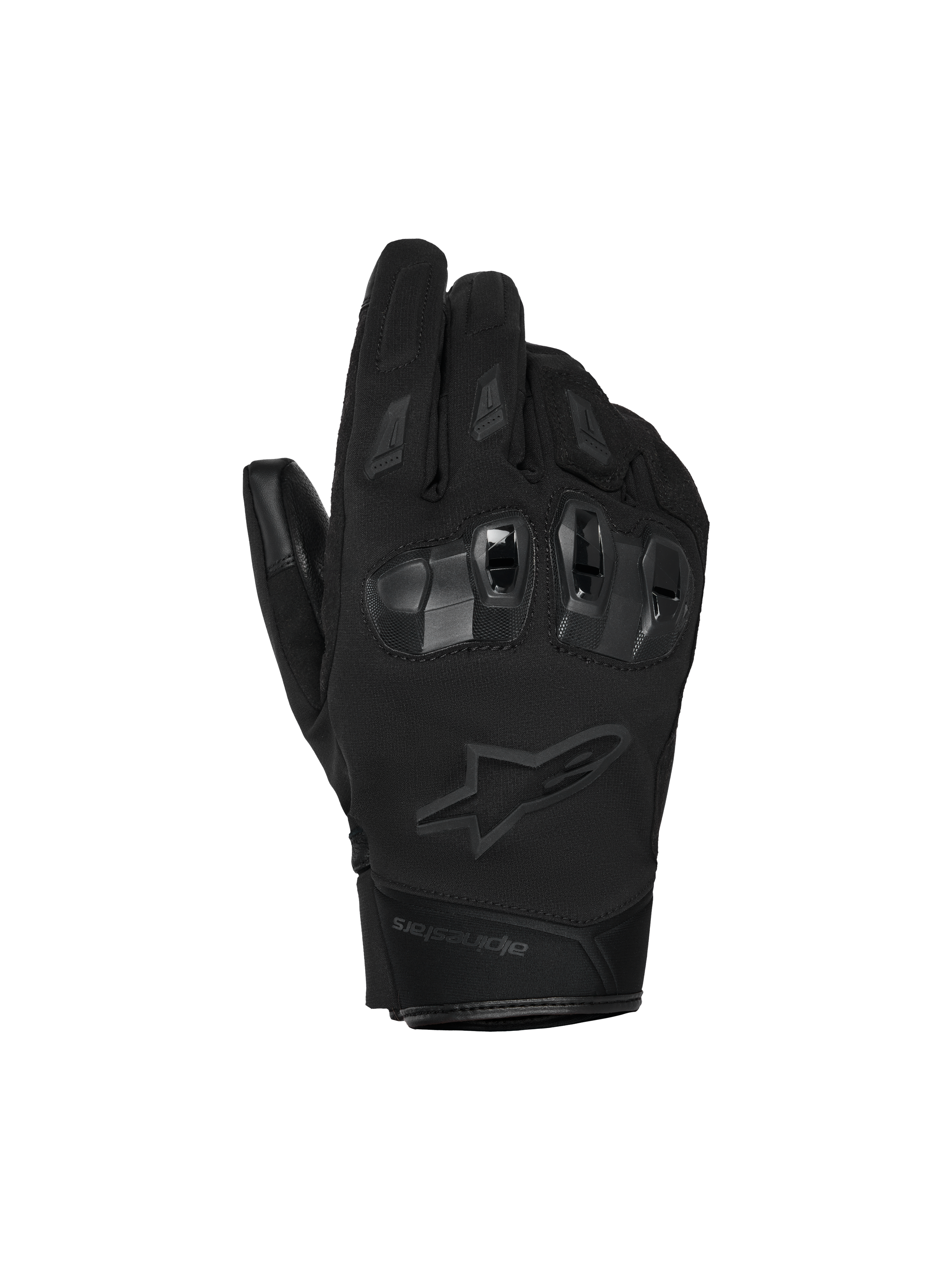 Alpinestars SP X Z Waterproof Gloves, gants de moto, noirs, avec protection des articulations en TPU à coque rigide, logo étoile Alpinestars ton sur ton et construction en textile durable pour une conduite par tous les temps