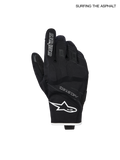 Gants de moto imperméables Moblast d'Alpinestars, gants urbains pour homme noirs et blancs, construction en textile Drystar et cuir de chèvre avec articulations en PU et certification CE