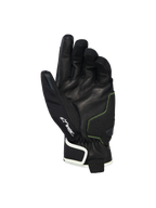 Alpinestars Moblast Waterproof Gloves, handpalmzicht in zwart geitenleer met Sulphur Yellow stiksels, Drystar®-logo detail, motorhandschoenen met korte manchet voor stadsritten in alle weersomstandigheden