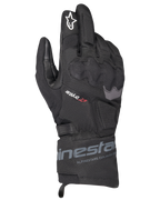 Alpinestars WT-3 Drystar geïsoleerde handschoenen, zwarte touring motorhandschoenen, waterdichte en geïsoleerde constructie met gevormde knokkelbescherming, wit sterlogo op de wijsvinger en middellange manchet met Alpinestars-branding