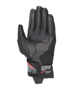 Alpinestars Corozal V3 Drystar® handschoenen, Black Deep Gray Red Fluo, handpalmweergave met leren constructie, synthetische handpalmversterkingen en korte manchet met Alpinestars Adventure Tech branding