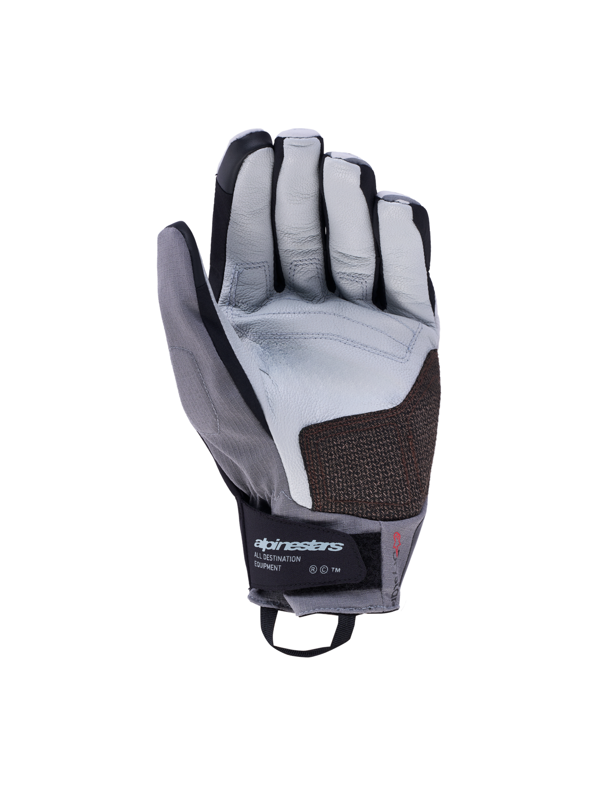 Alpinestars Harok Pro Drystar Gants, gants de moto adventure, gris clair et gris foncé, avec paume en cuir de chèvre et membrane imperméable Drystar