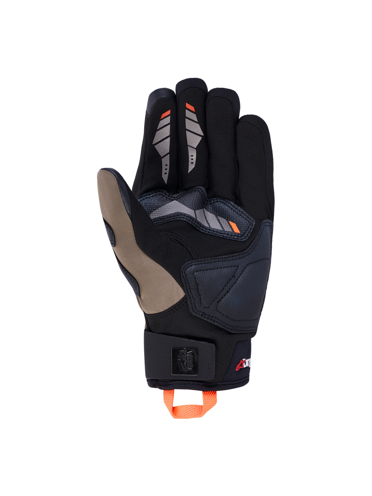 Alpinestars Maxdura Drystar Handschoenen, all-terrain avontuurlijke motorhandschoenen, zwart en oranje, waterdichte textielconstructie met suède handpalm en touchscreen-vingertoppen