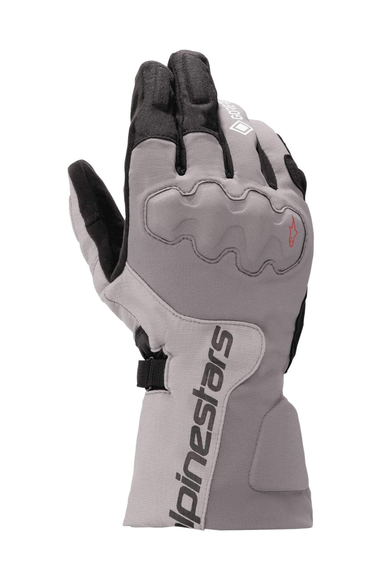 Alpinestars WR-X GORE-TEX Handschuhe, Motorrad-Tourenhandschuhe, Dunkelgrau und Eisgrau mit Schwarz, langes Stulpendesign, abgedeckter Knöchelschutz, wasserdicht und isoliert für Winterfahrten