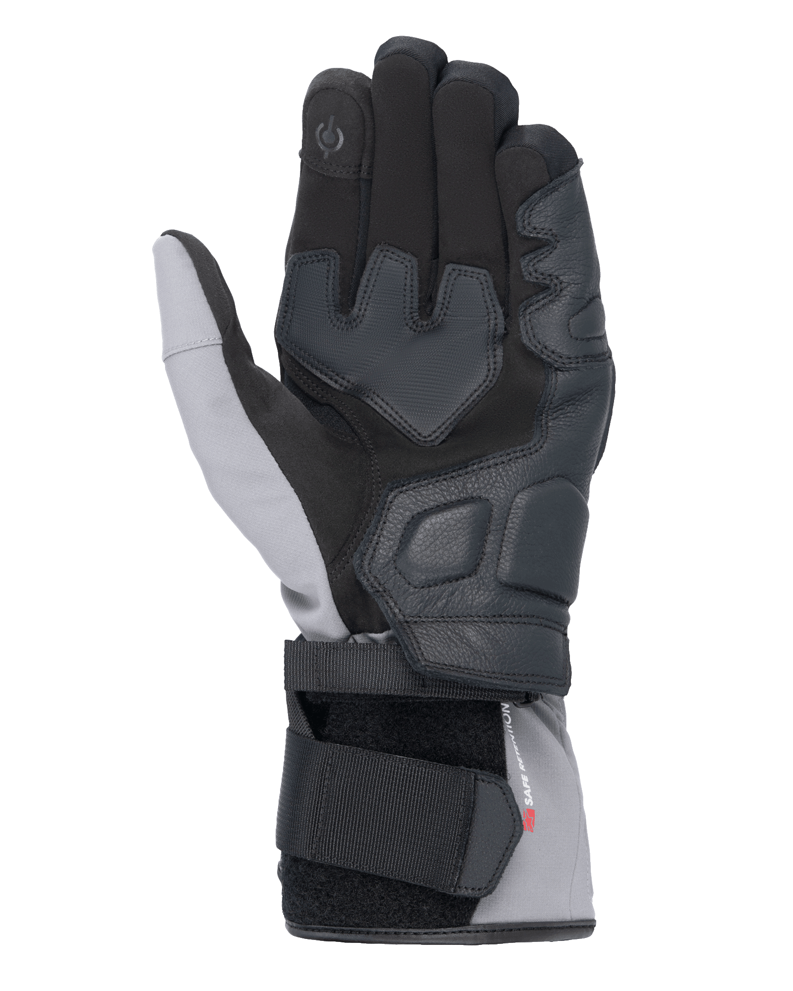 Alpinestars Tourer W-7 V2 Drystar® handschoenen, palmweergave, zwart en donkergrijs, wintermotorhandschoenen met leren handpalmversterkingen, touchscreen-compatibele wijsvinger en een dubbel sluitsysteem voor een veilige pasvorm