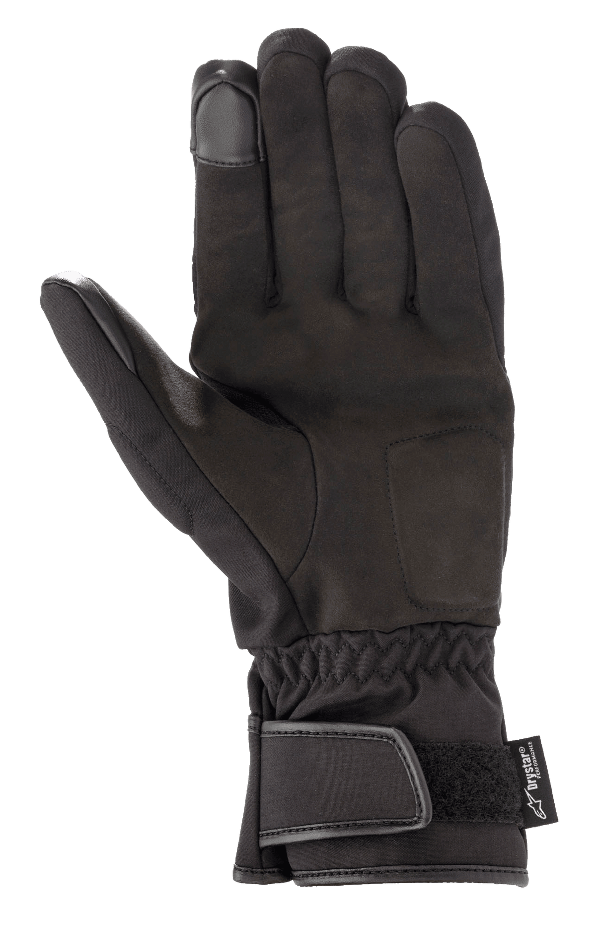 Alpinestars SR-3 V2 Drystar® handschoenen, waterdichte motorhandschoenen, zwart, handpalmzijde met synthetisch leer, lange manchet met klittenbandsluiting en touchscreen-compatibele vingertoppen
