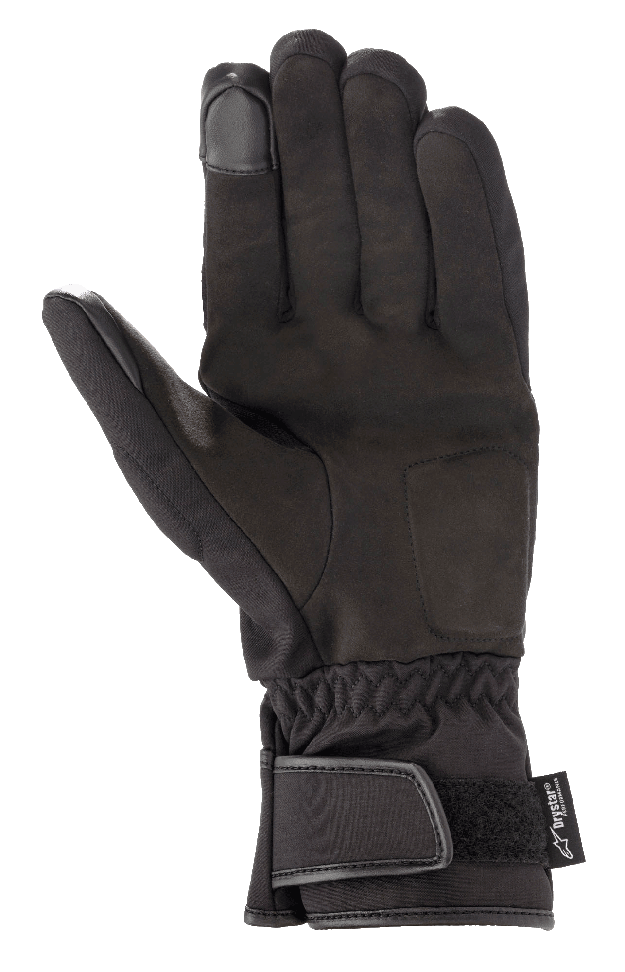Alpinestars SR-3 V2 Drystar® handschoenen, waterdichte motorhandschoenen, zwart, handpalmzijde met synthetisch leer, lange manchet met klittenbandsluiting en touchscreen-compatibele vingertoppen
