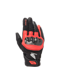 Alpinestars Honda SMX Z Drystar® motorhandschoenen, waterdicht zwart en helder rood geitenleer, met harde knokkelbescherming.
