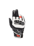 Alpinestars Gants SMX Z Drystar®, gants de moto sport pour homme, noirs, blancs et rouge fluo, imperméables avec protection rigide des articulations et construction en cuir.