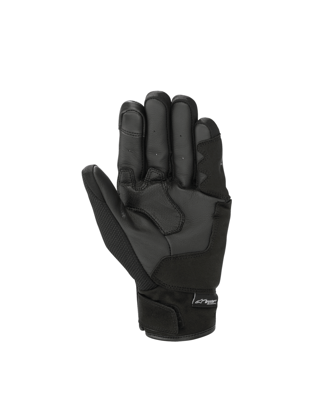 Alpinestars S-Max Drystar handschoenen, waterdichte sportieve motorhandschoenen, zwart en antracietgrijs, leer en textiel.