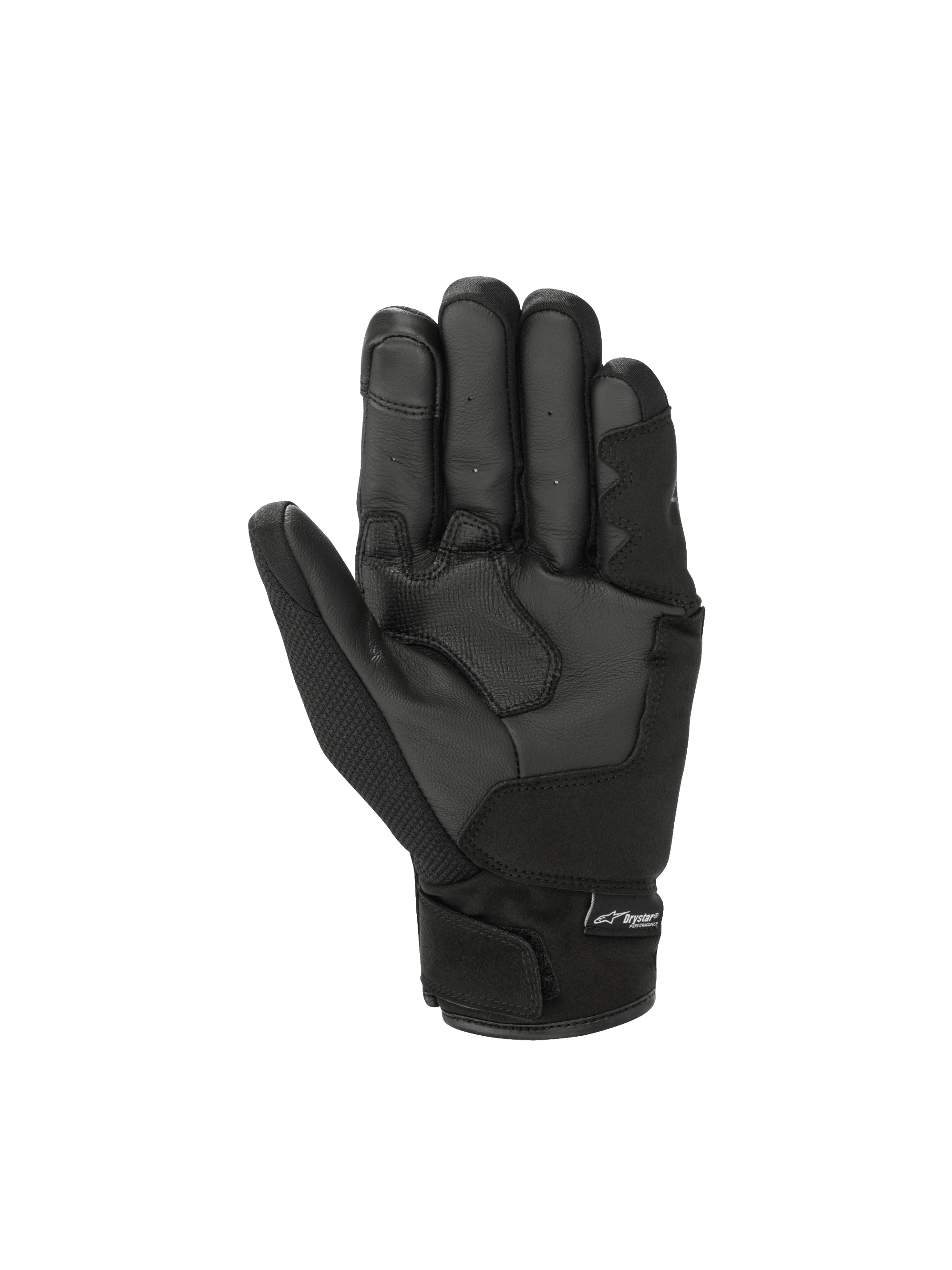Alpinestars S-Max Drystar handschoenen, waterdichte sportieve motorhandschoenen, zwart en antracietgrijs, leer en textiel.