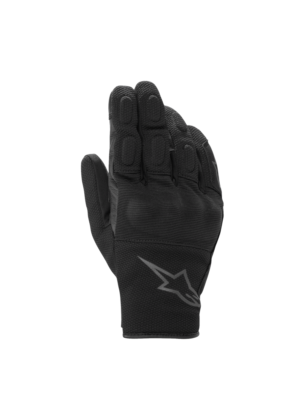 Alpinestars S-Max Drystar handschoenen, korte waterdichte motorhandschoenen in zwart antraciet met knokkelbescherming.