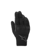 Alpinestars S-Max Drystar handschoenen, korte waterdichte motorhandschoenen in zwart antraciet met knokkelbescherming.