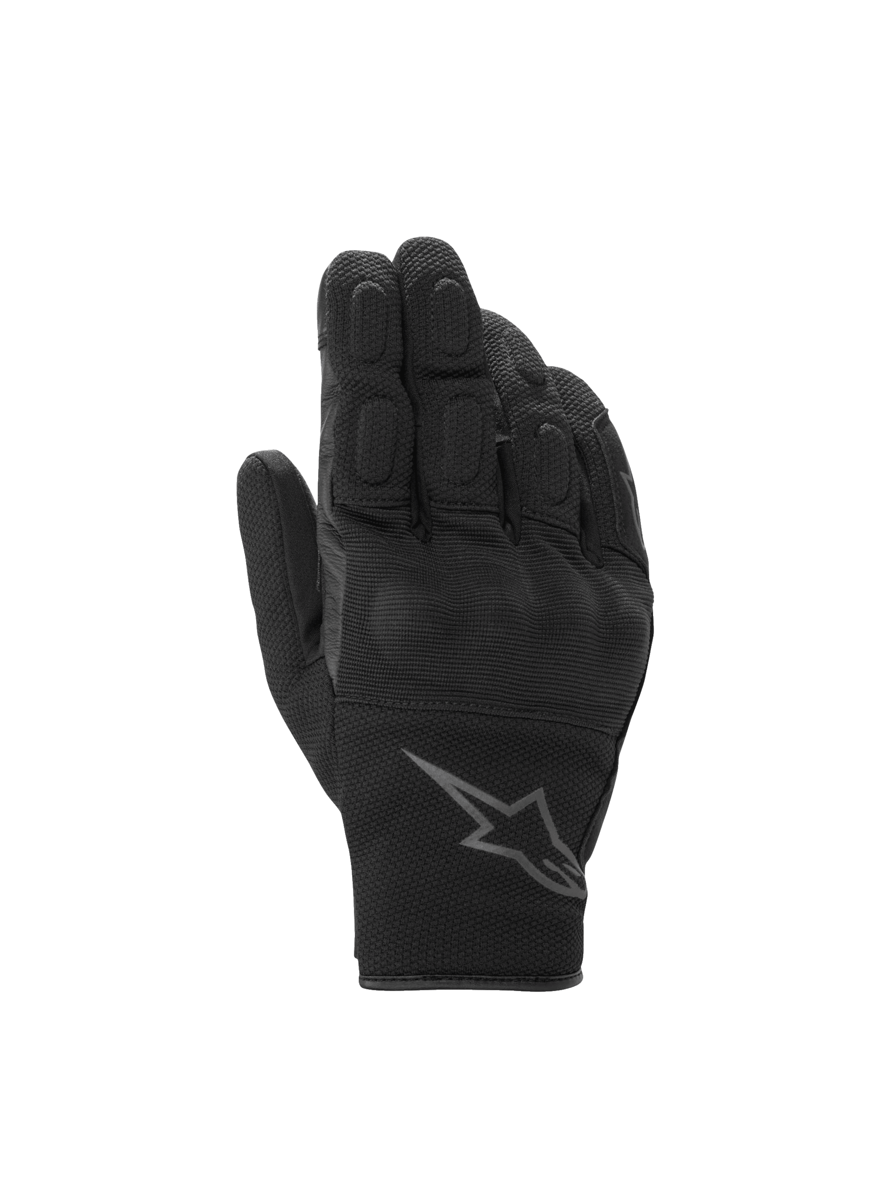 Alpinestars S-Max Drystar handschoenen, korte waterdichte motorhandschoenen in zwart antraciet met knokkelbescherming.