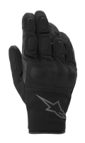 Gants Alpinestars S-Max Drystar, gants de moto sport, Noir Anthracite, avec protection rigide couverte aux articulations et doigts rembourrés, construction en maille texturée et cuir, design à manchette courte avec logo Alpinestars, imperméables et respirants pour la route