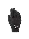 Alpinestars S-Max Drystar® handschoenen, waterdichte motorhandschoenen voor heren, zwart en wit, met harde knokkelbescherming en leer en mesh constructie.