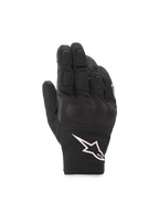 Alpinestars S-Max Drystar® handschoenen, waterdichte motorhandschoenen voor heren, zwart en wit, met harde knokkelbescherming en leer en mesh constructie.