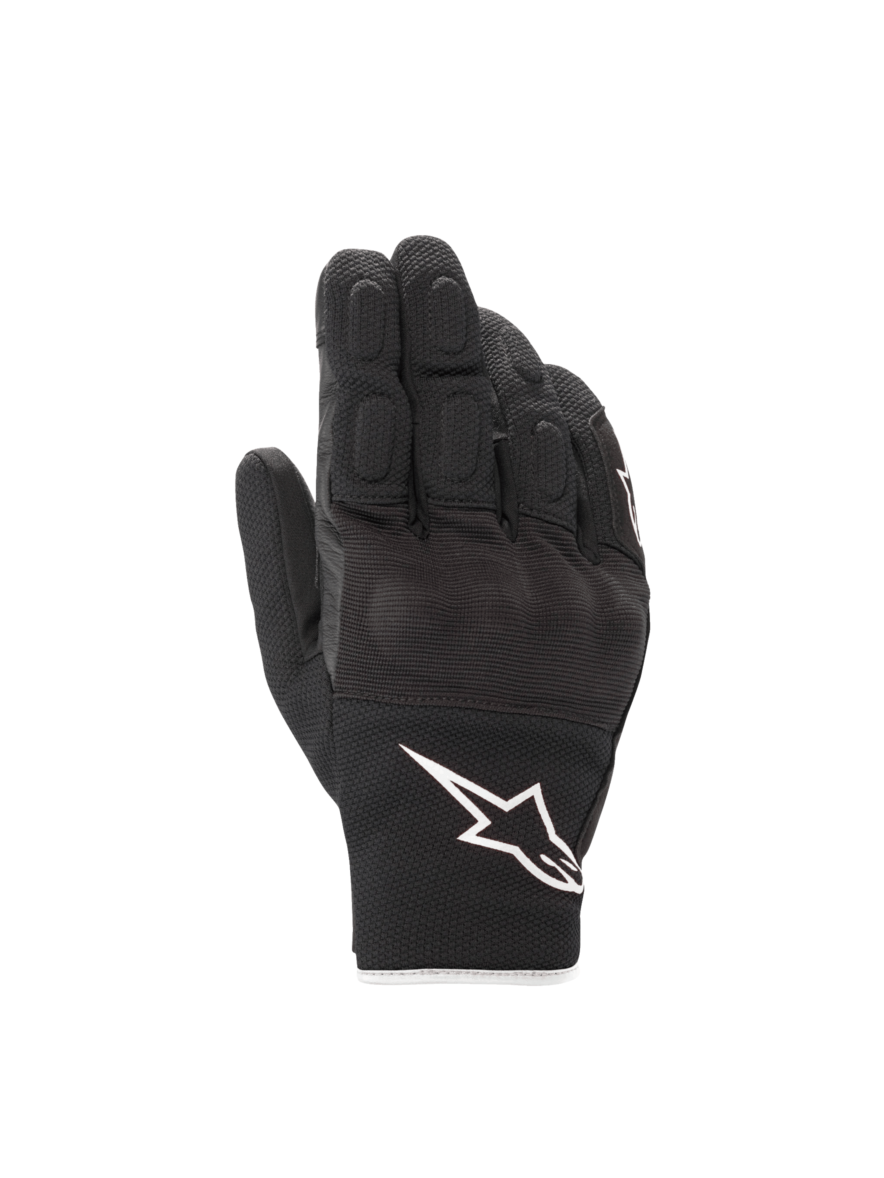 Alpinestars S-Max Drystar® Handschuhe, wasserdichte Motorradhandschuhe, Schwarz und Weiß, Leder mit Knöchelprotektoren.