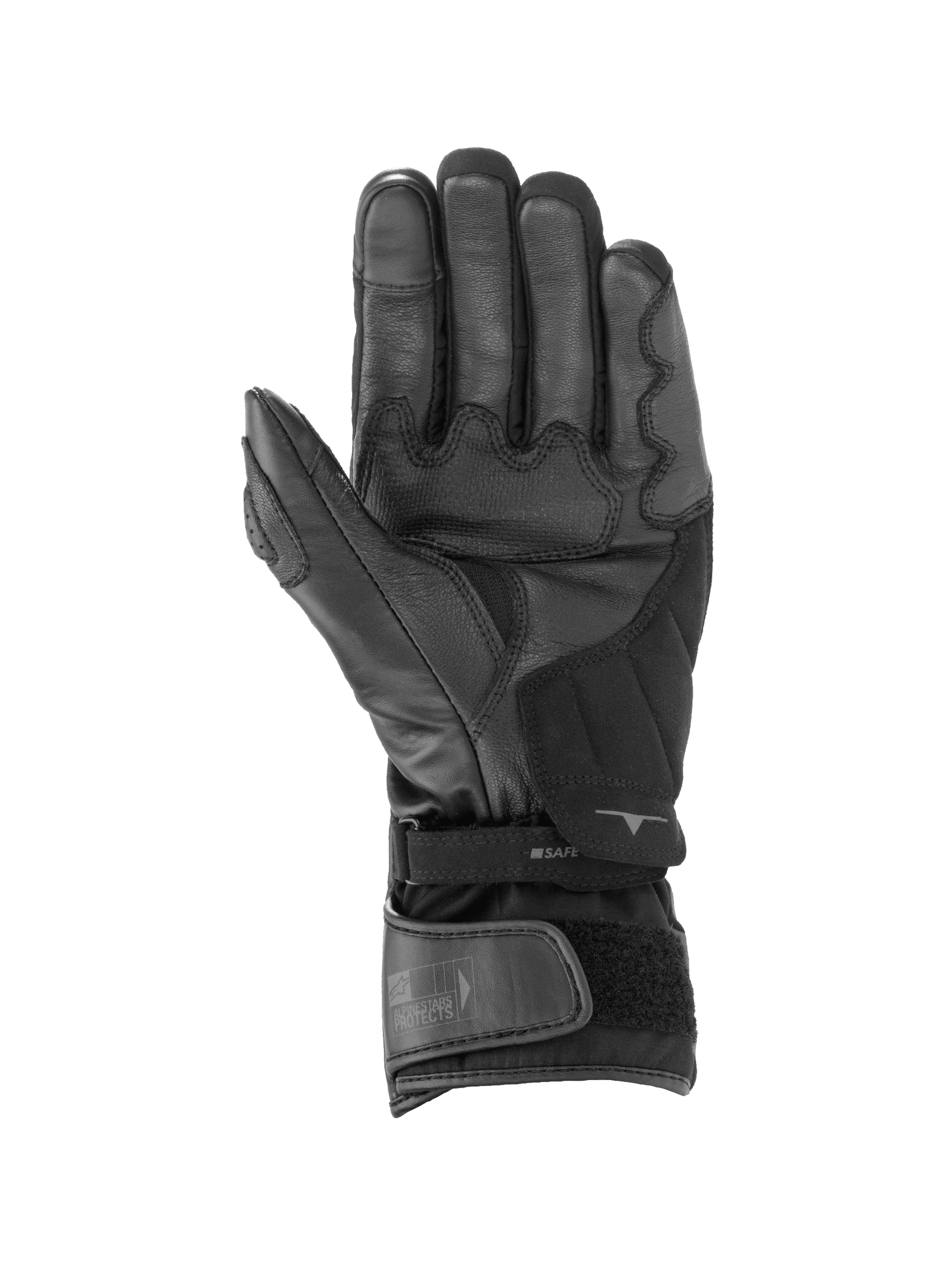 Alpinestars SP-365 Drystar® handschoenen, racing motorhandschoenen, zwart en antraciet, waterdicht met leren handpalm voor grip.