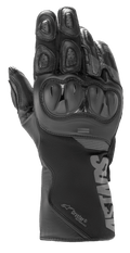 Gants Alpinestars SP-365 Drystar®, gants de moto, Noir Anthracite, construction en cuir imperméable et softshell, avec protection rigide des articulations SP, coussinets de doigts ventilés et manchette longue avec marquage Astars