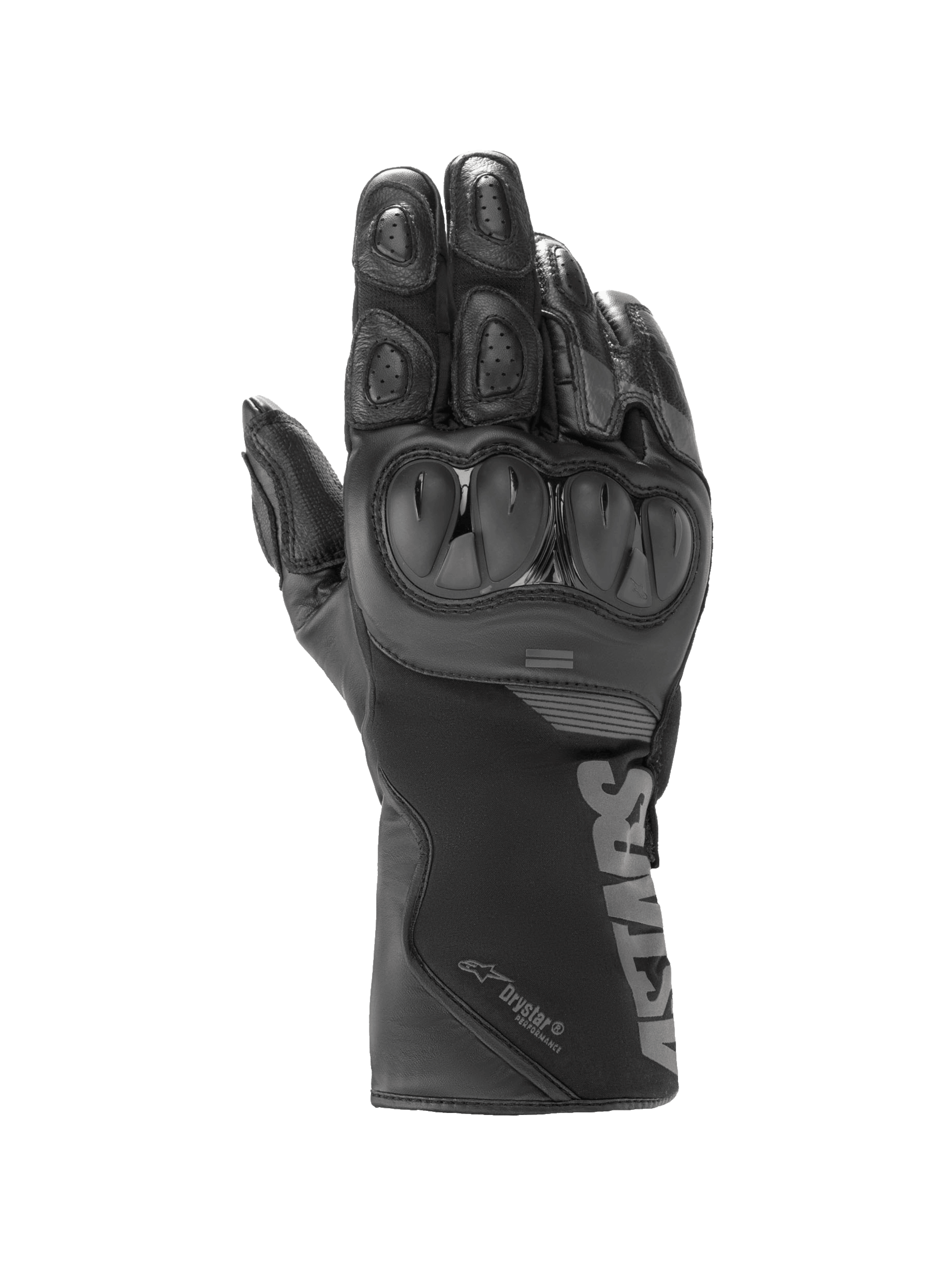 Alpinestars SP-365 Drystar® Handschuhe, wasserdichte Motorradhandschuhe in Schwarz und Anthrazit mit SP-Knöchelschutz.