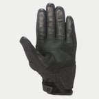 Alpinestars C-30 Drystar® handschoenen, zwart, zicht op de handpalm met synthetische suède versterkingen met schuimvulling, PU-gecoate gripvlakken op de duim en handpalm, en verstelbare klittenband polssluiting, waterdichte motorhandschoenen