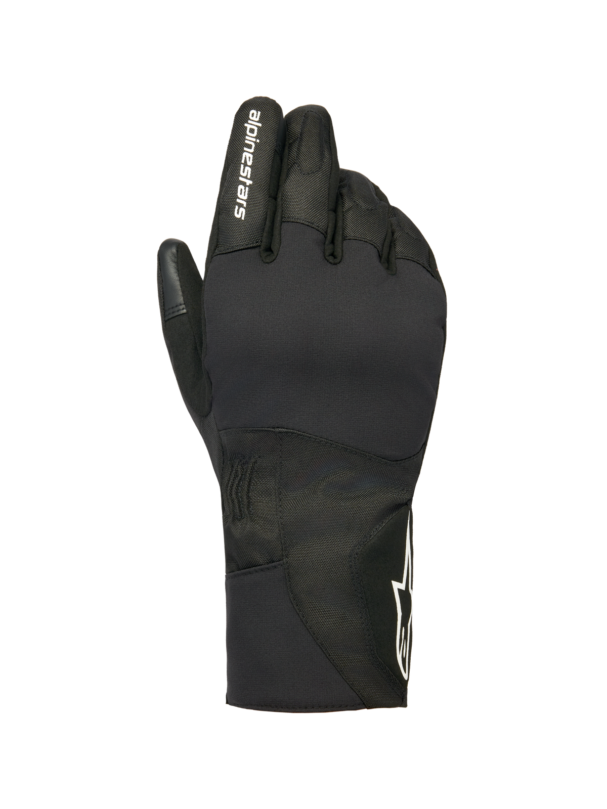 Alpinestars Stella WT-1 Drystar Isolierhandschuhe, Damen-Motorrad-Winterhandschuhe, Schwarz, weißes Alpinestars-Branding auf dem Zeigefinger und Stern-Logo auf der Manschette, wasserdichte Textil- und Wildlederkonstruktion für das Pendeln bei kaltem Wetter