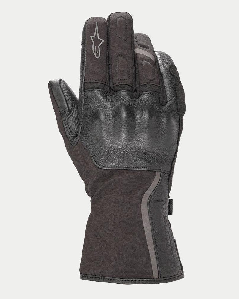 Alpinestars Stella Tourer W-7 Drystar® dameshandschoenen, zwart, wintermotorhandschoen met lange manchet, leer en softshell constructie, voorzien van met leer bedekte harde knokkelbescherming, reflecterende zilveren accenten en Alpinestars-logo op de vinger