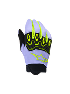 Alpinestars Youth & Kids Full Bore V2 handschoenen, motorcross handschoenen, paars en neongeel, voorzien van zwarte TPR-knokkelbescherming en neongeel Alpinestars sterlogo, ademende constructie met neopreen manchet, sportief off-road ontwerp