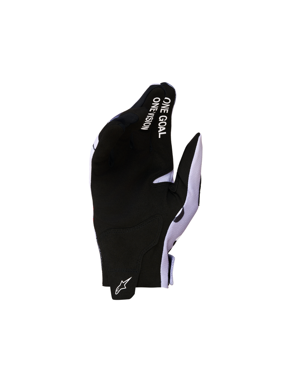 Alpinestars Gants Radar Junior, gants de motocross pour enfant, noirs et gris cendré, paume en suède synthétique avec inscription One Goal One Vision, équipement de performance tout-terrain