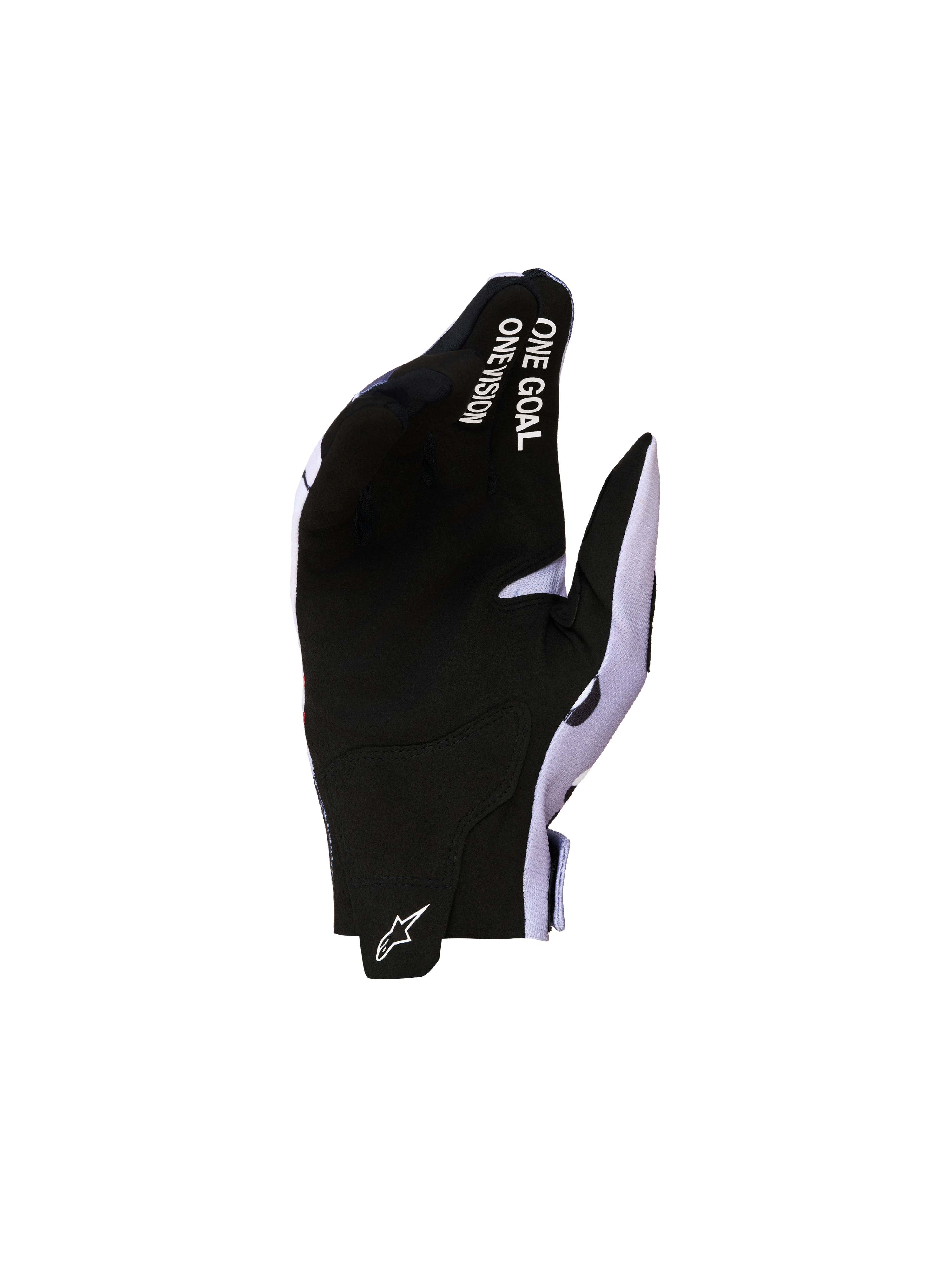 Alpinestars Gants Radar Junior, gants de motocross pour enfant, noirs et gris cendré, paume en suède synthétique avec inscription One Goal One Vision, équipement de performance tout-terrain