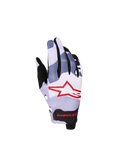 Alpinestars Jeugd Radar handschoenen, motorcrosshandschoenen voor kinderen, grijs en rood camouflagepatroon met ster-logo.
