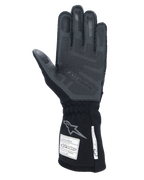 Alpinestars Tech-1 ZX V4 handschoenen, Zwart Antraciet, palmzicht met getextureerde 3D siliconen grip, lange manchet met FIA- en SFI-veiligheidscertificeringslabels, professionele autoracehandschoenen