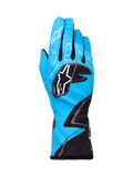Alpinestars Tech-1 K Race V2 Graphic 1 Handschuhe, Kart-Rennhandschuhe, Cyan, Schwarz und Weiß, auffällige geometrische Muster, weißes Alpinestars-Sternlogo auf den Knöcheln, verlängerte Manschette, leichtes und atmungsaktives Material für Karting-Performance